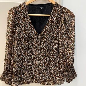 Madewell floral button-front blouse